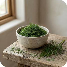 Earth's Favor atıştırmalıklarında doğal aroma düzenleyici olarak kullanılan dere otu
