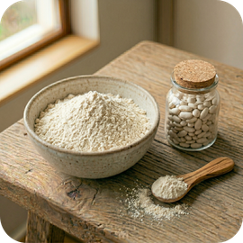 Nutritious bean flour used in Earth's Favor product formulations