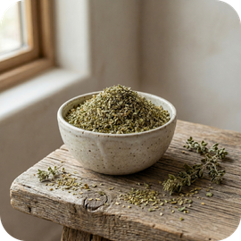 Natural thyme that provides a lasting aroma effect in Earth's Favor formulas