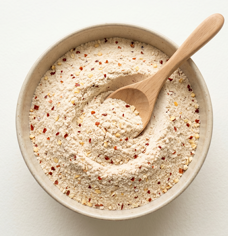 natural raw material mixture for healthy and clean label snack production