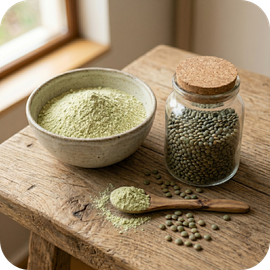 Earth's Favor fırınlanmış cipslerinde kullanılan doğal yeşil mercimek unu